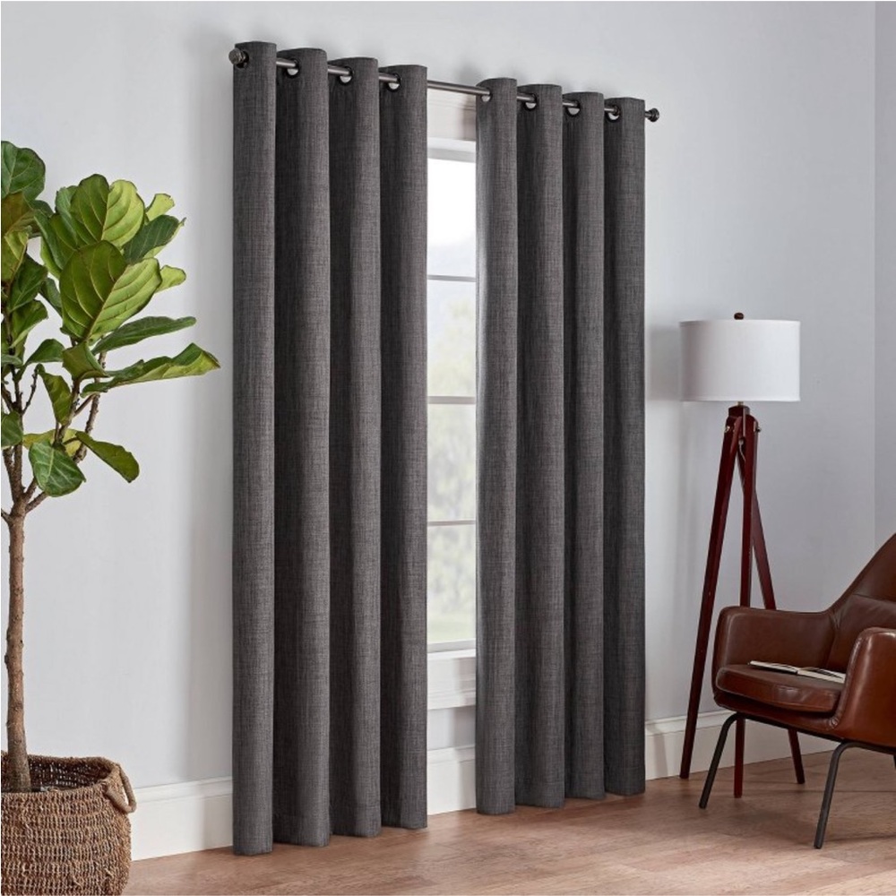 52'' X 84'' Eclipse Duotech Total Blackout 2-Panels Curtain Charcoal Gray